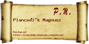 Plancsák Magnusz névjegykártya
